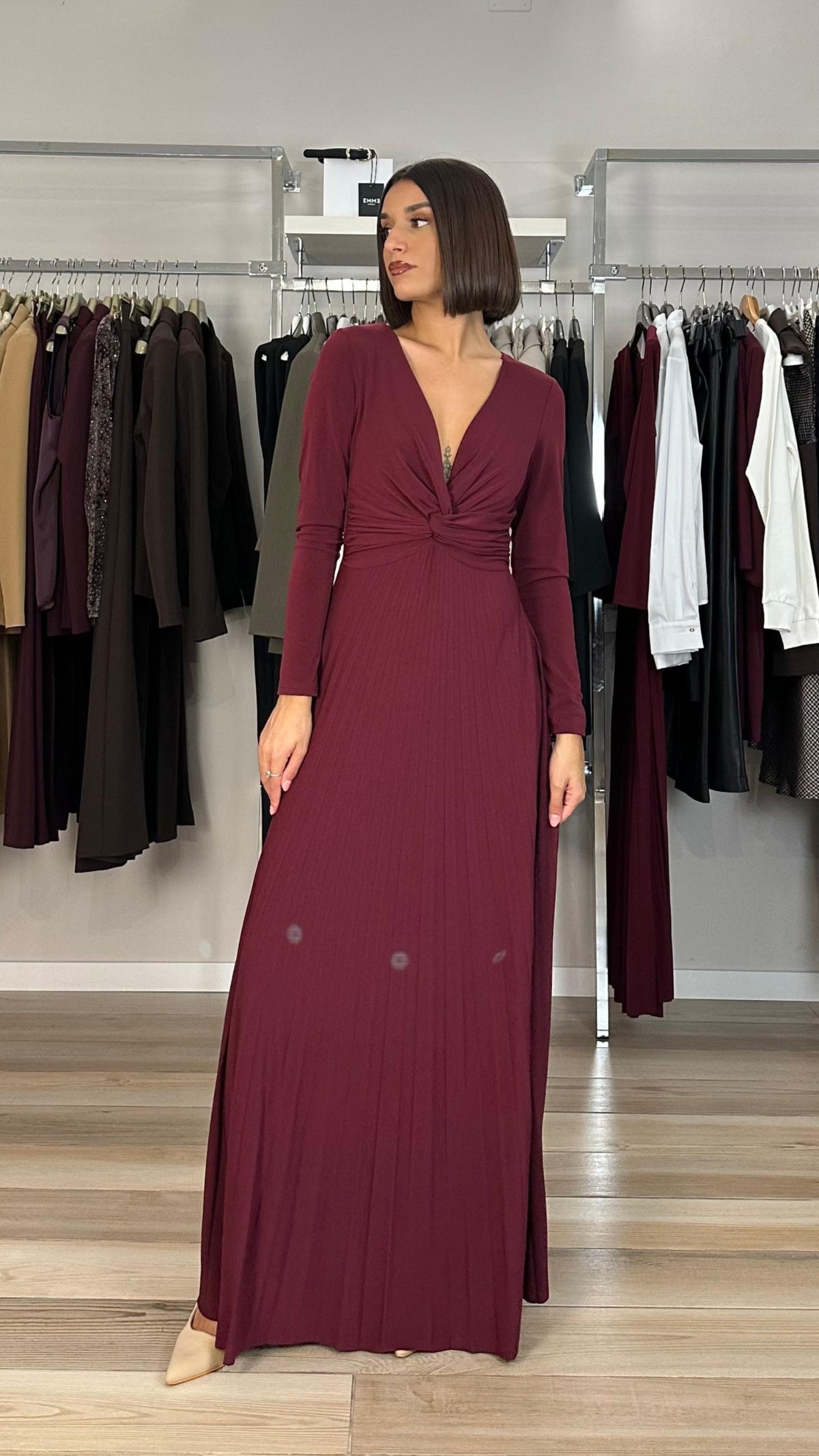 Kocca abito lungo plissè laterale