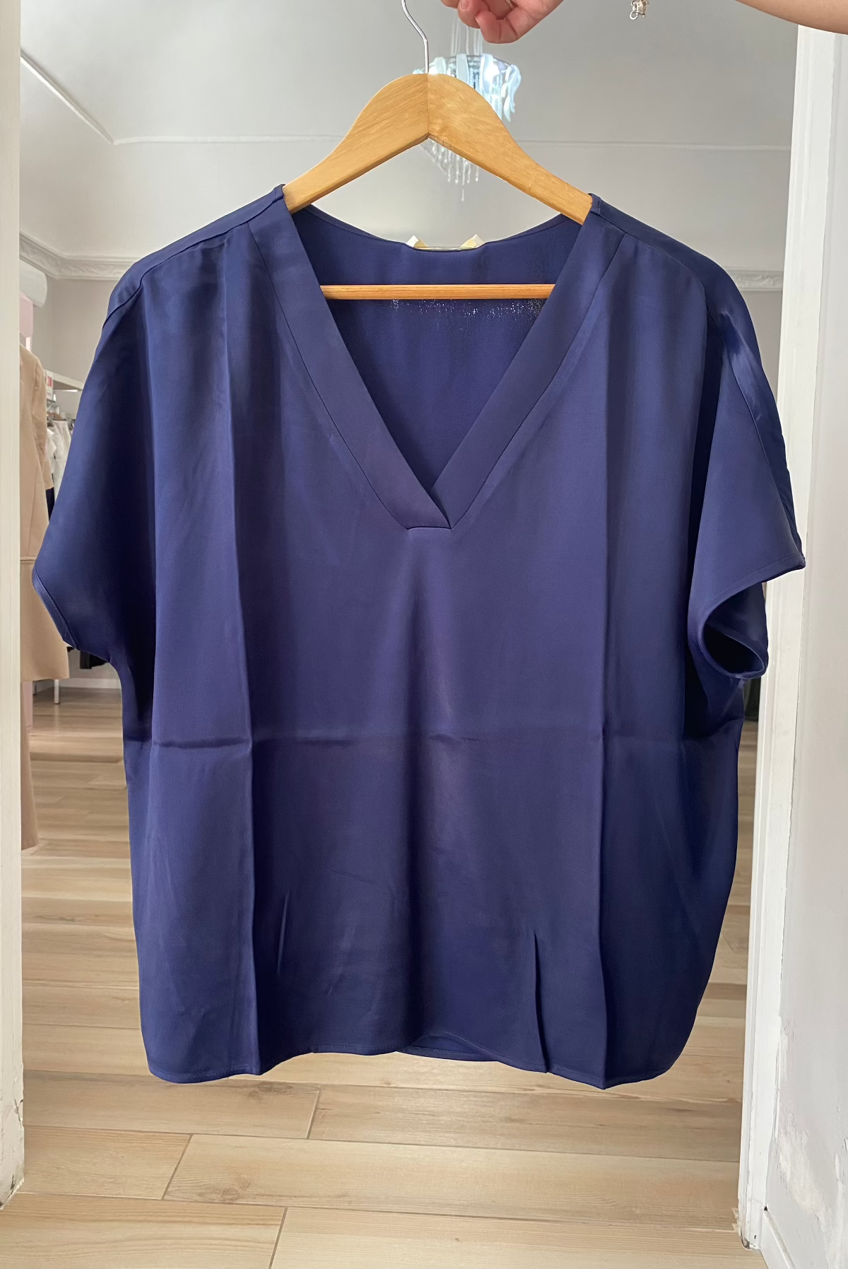 Kocca blusa in viscosa blu
