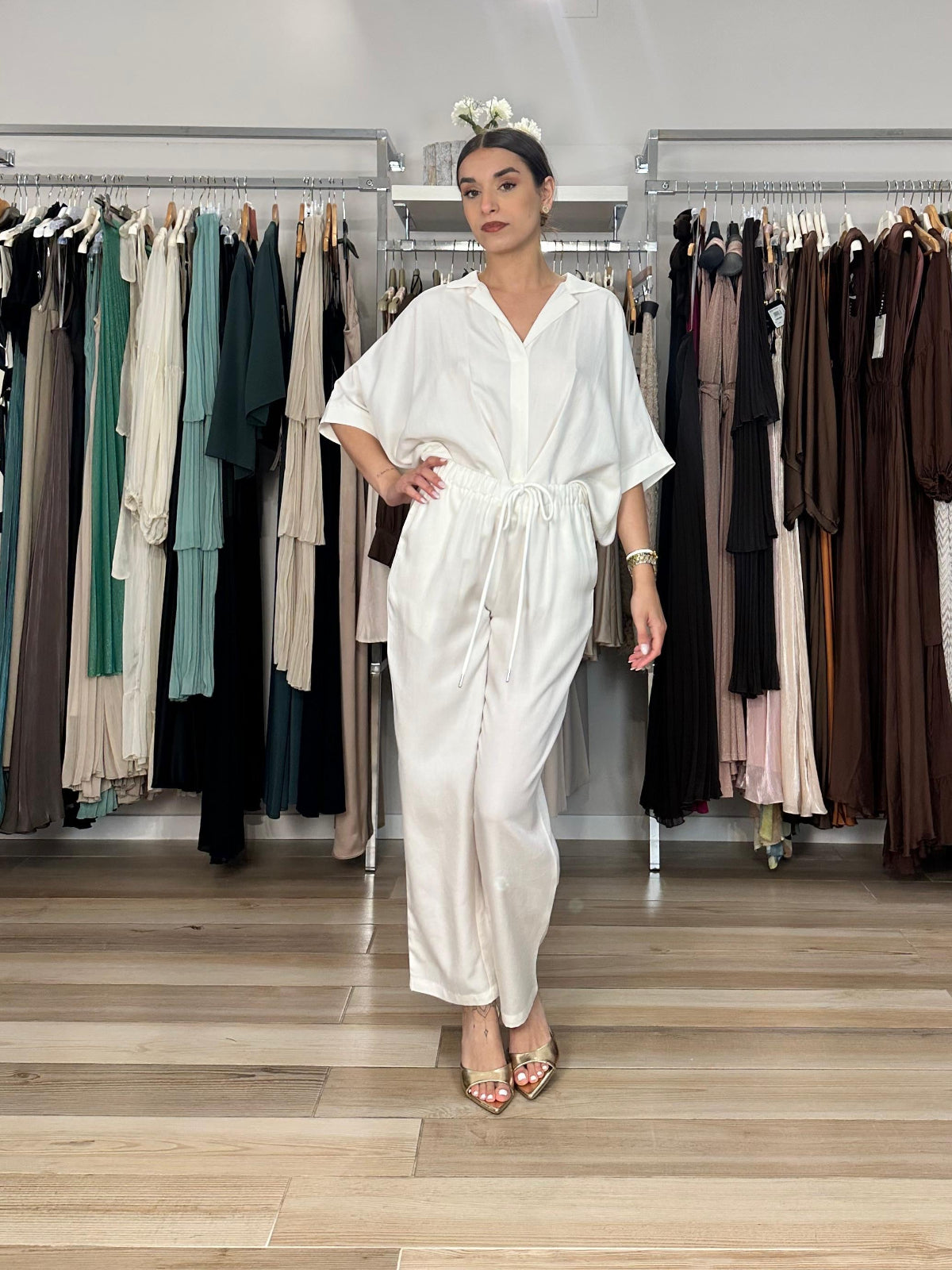 Kocca blusa over bianco dettaglio
