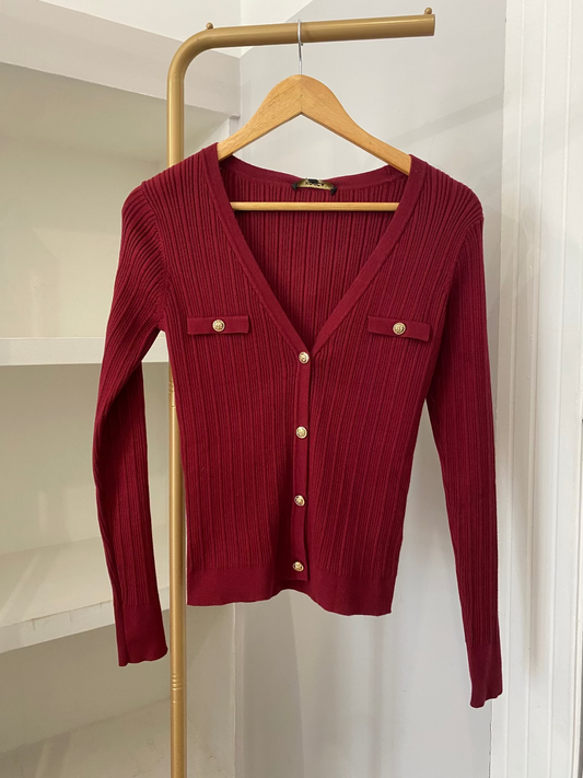 Kocca cardigan a costine bordeaux