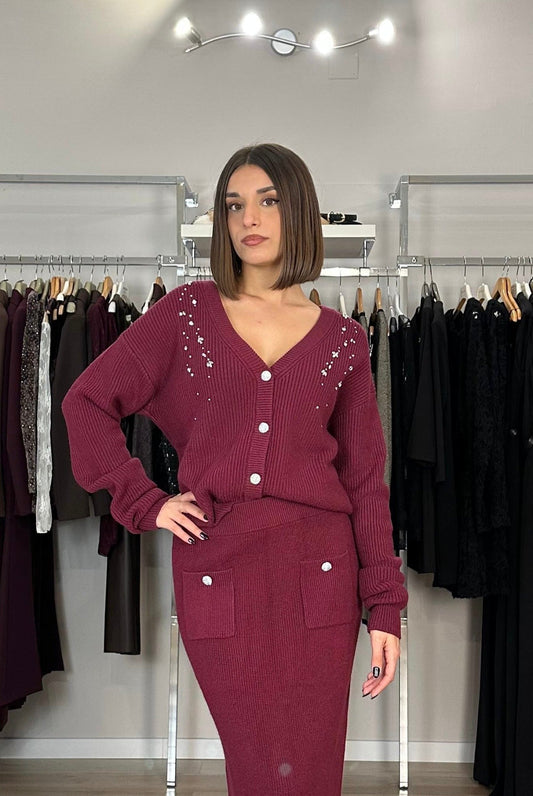 Kocca cardigan con pietre gioiello