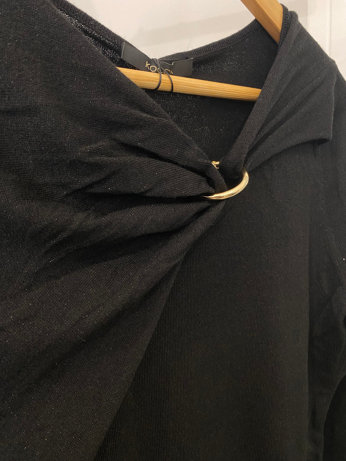 Kocca maglia in micro lurex nero dettaglio