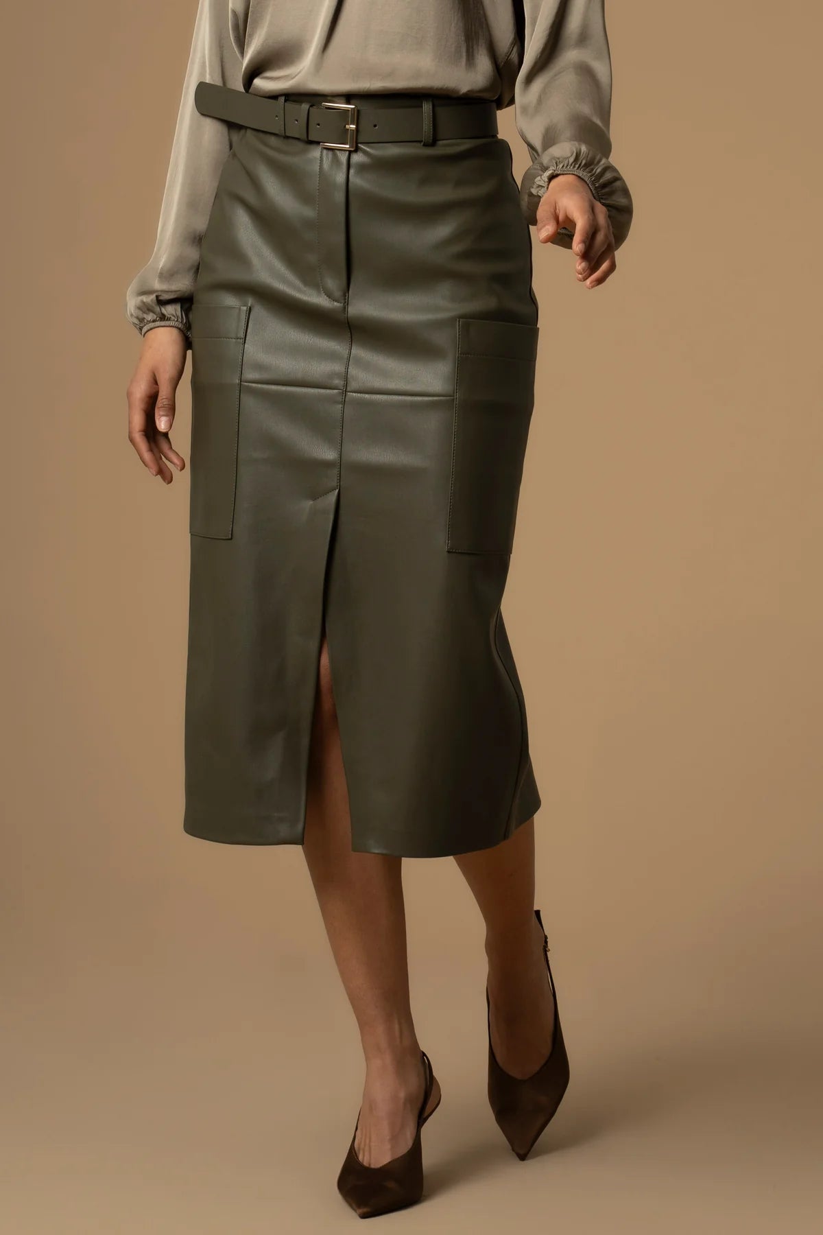 Kocca gonna longuette in ecopelle