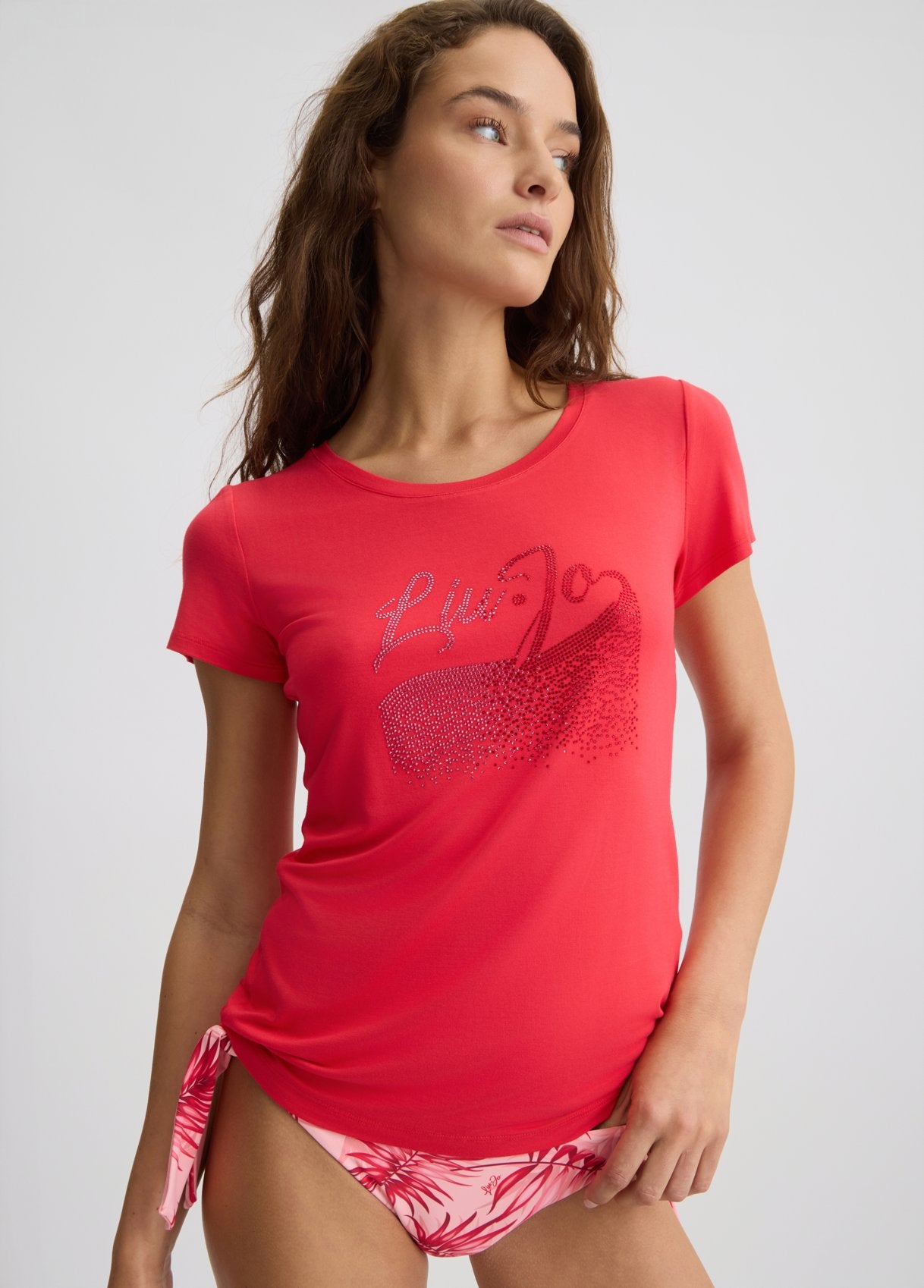 LiuJot-shirtscrittastrassrossafrontale