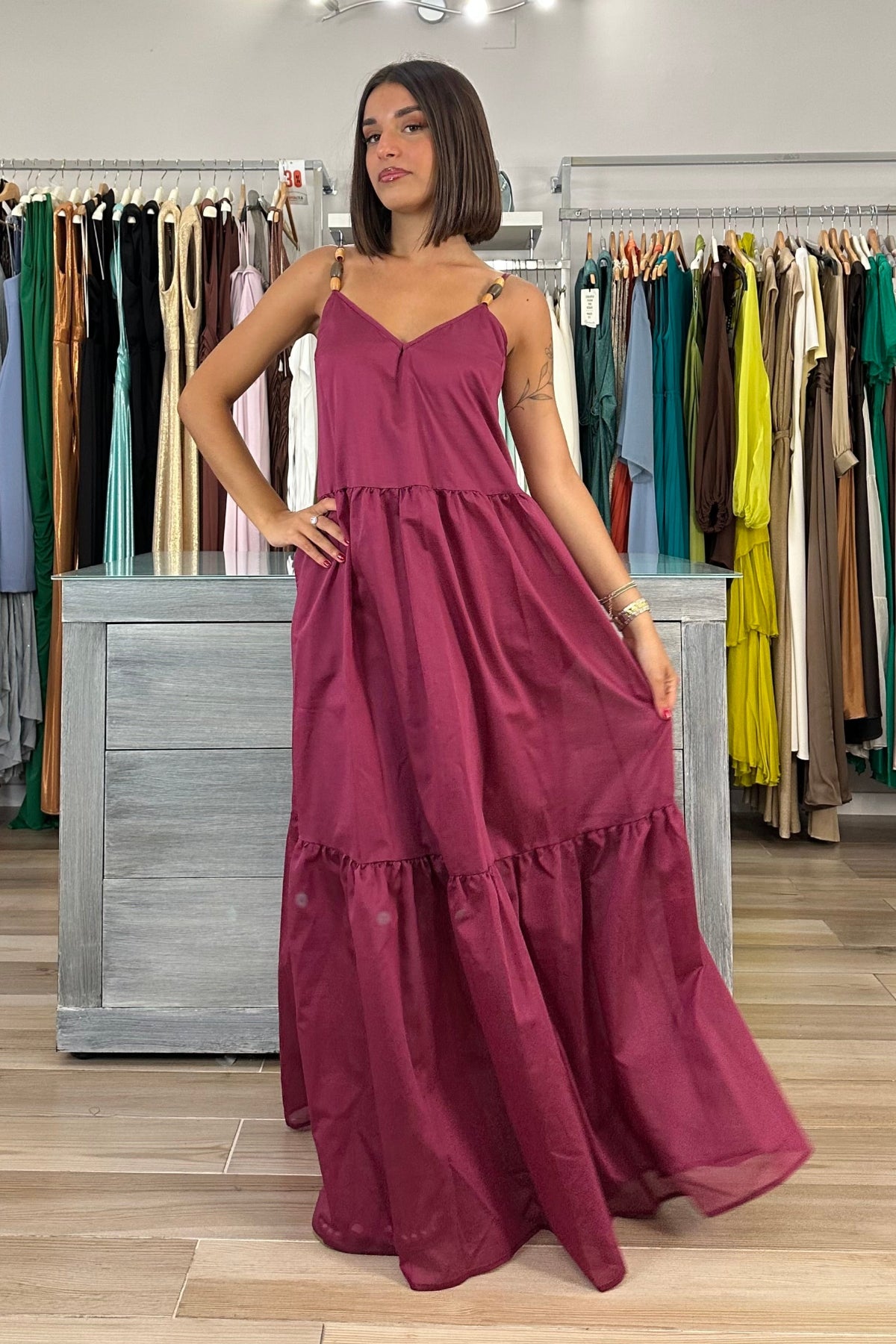 Maryley abito lungo in lyocell frontale