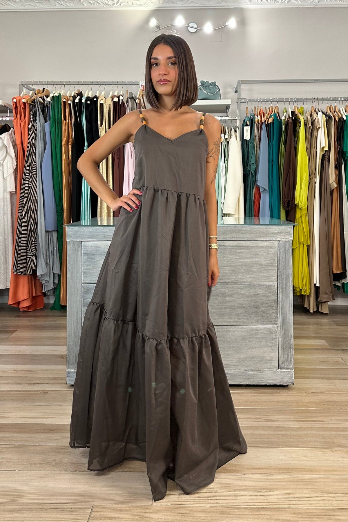 Maryley abito lungo moro frontale