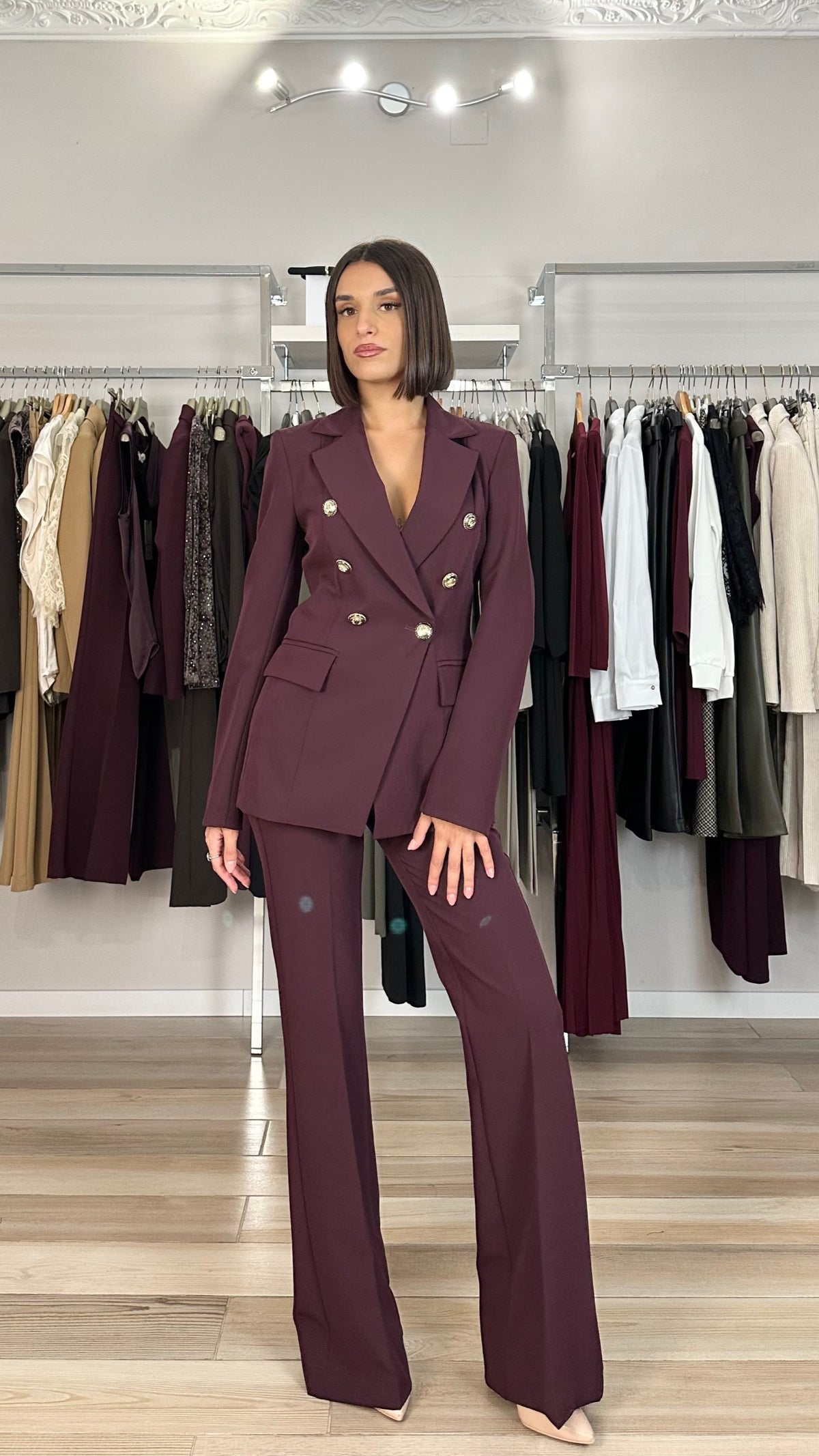 Maryley giacca doppiopetto bordeaux