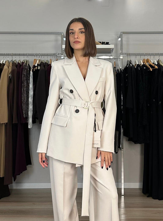 Maryley giacca doppiopetto gesso