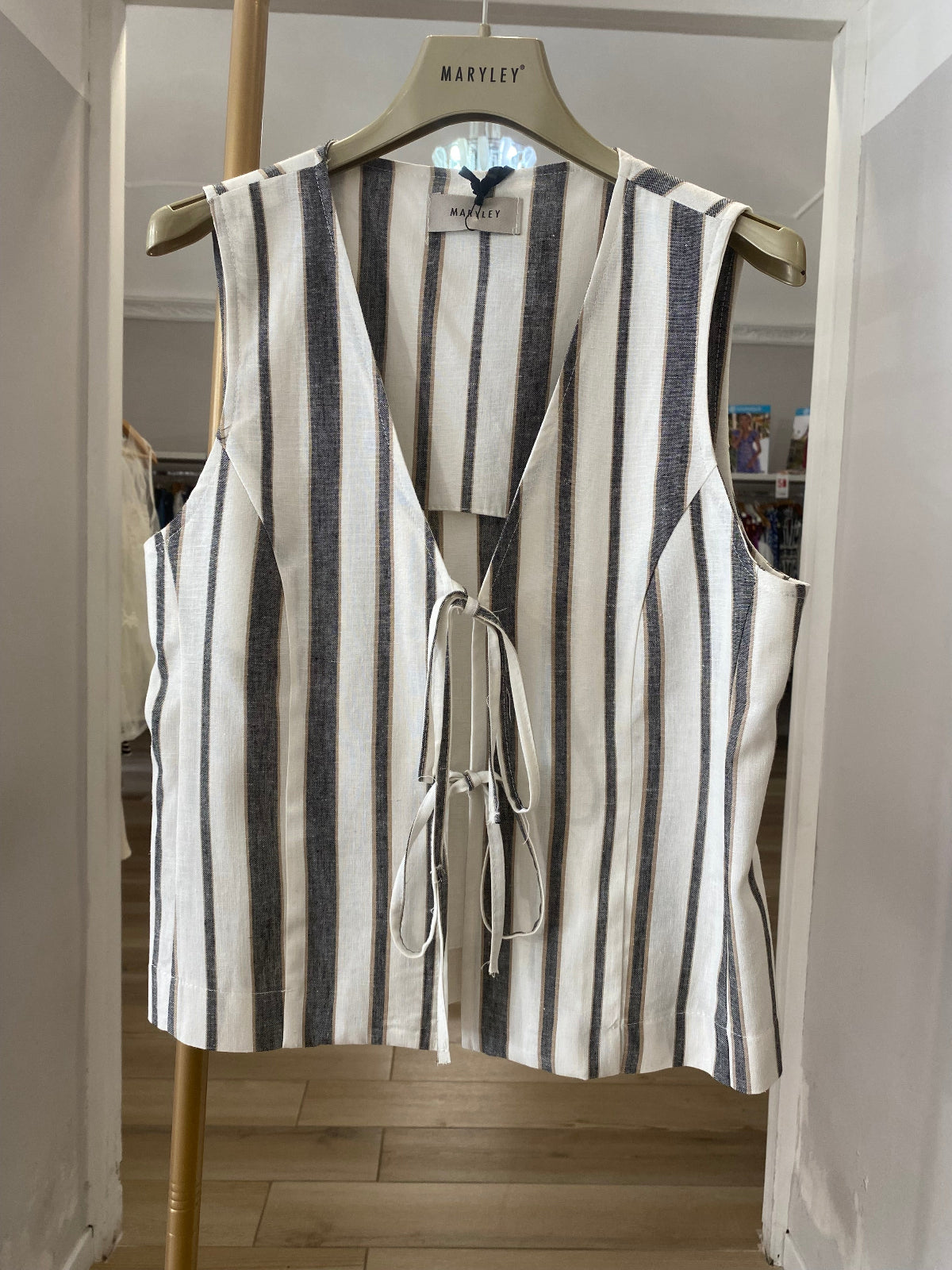 Maryley gilet a righe nero