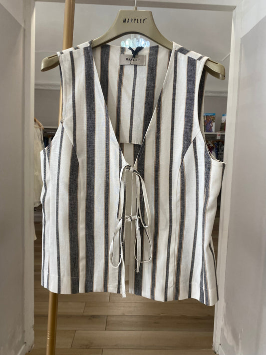 Maryley gilet a righe nero