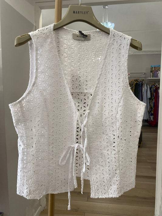 Maryley gilet in pizzo sangallo