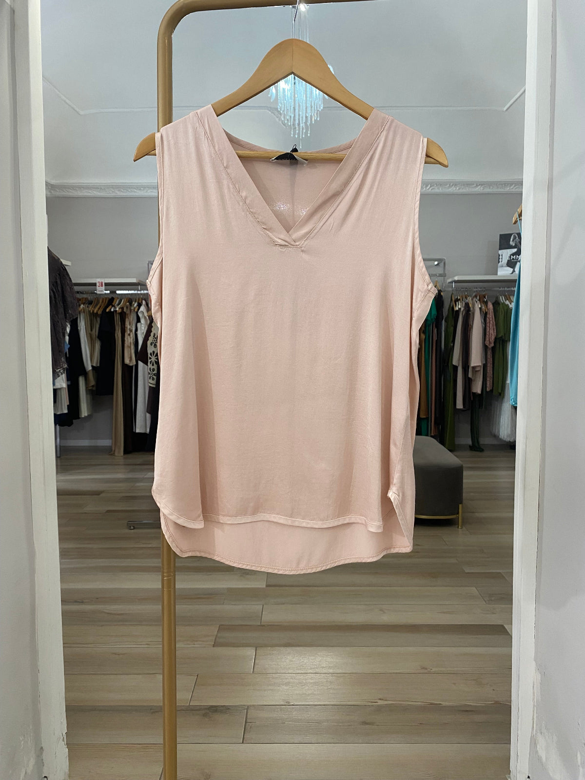 Maryley top in raso rosa