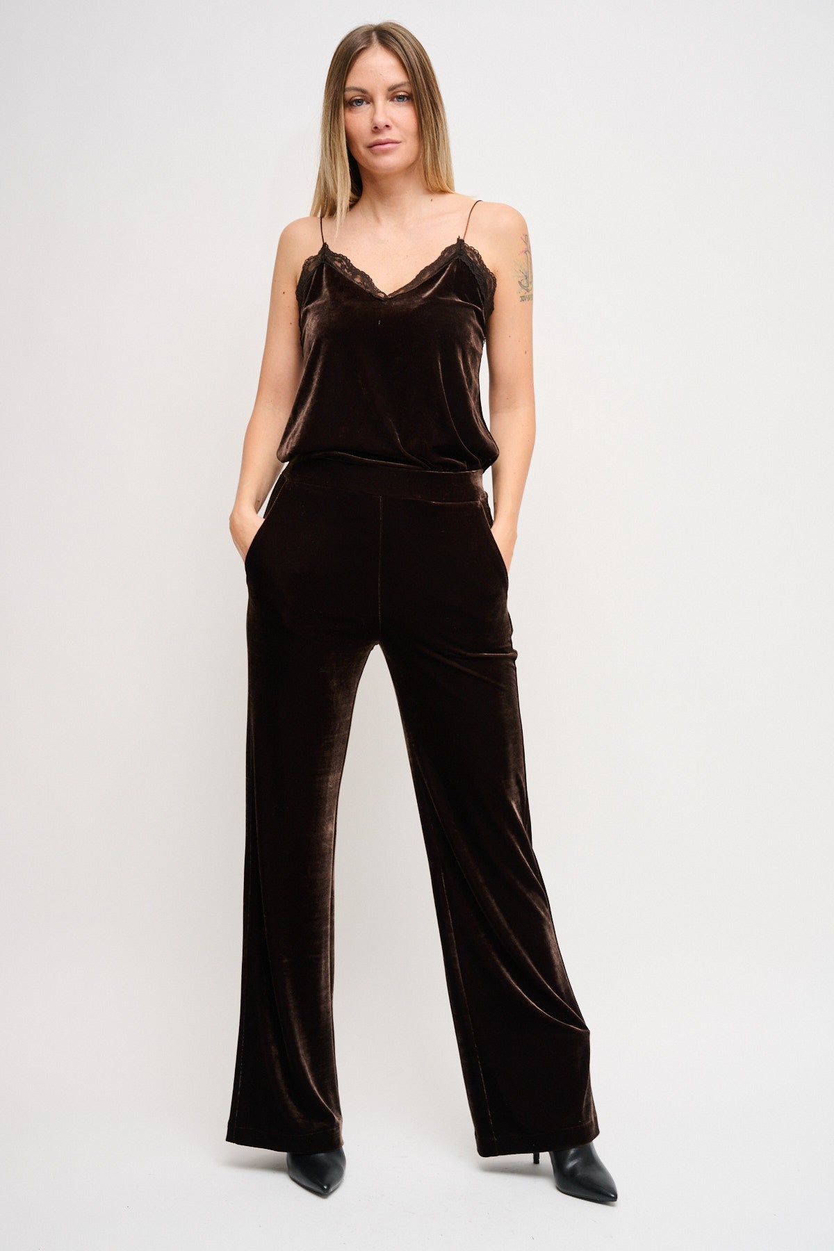 Maryleypantaloneinvellutomarronefrontale