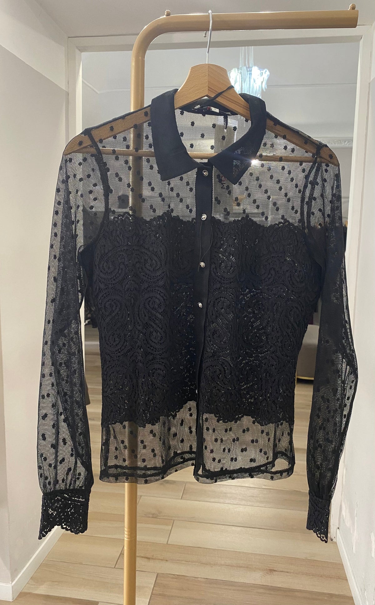 Morgan de toi camicia in pizzo nera