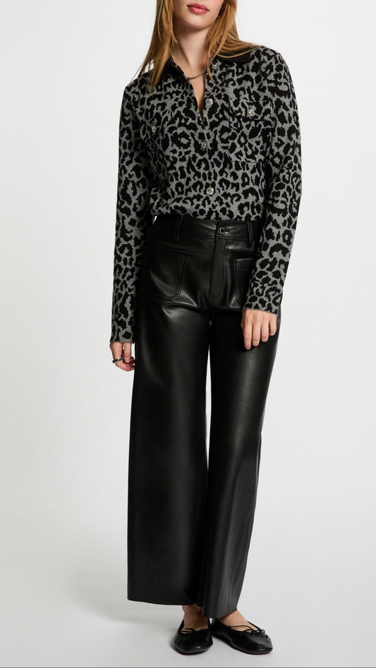 Morgan de toi cardigan leopardato