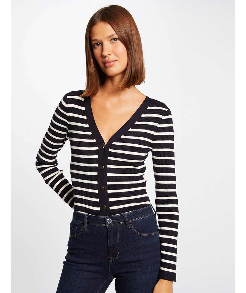 Morgan de toi cardigan a righe frontale