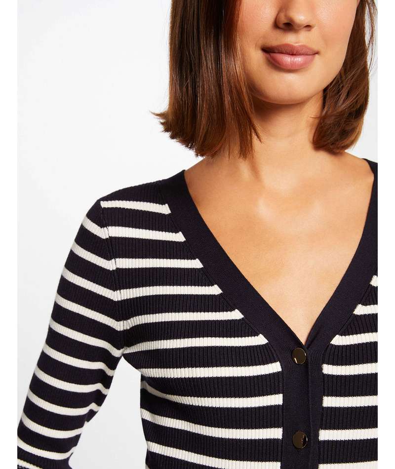 Morgan de toi cardigan a righe laterale