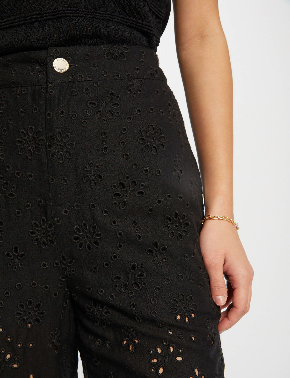 Morgan de toi pantalone nero sangallo laterale