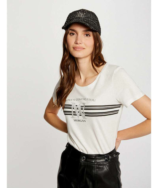 Morgan de toi t-shirt bianca frontale