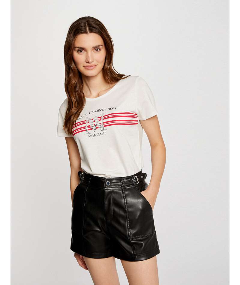 Morgan de toi t-shirt logo fucsia frontale