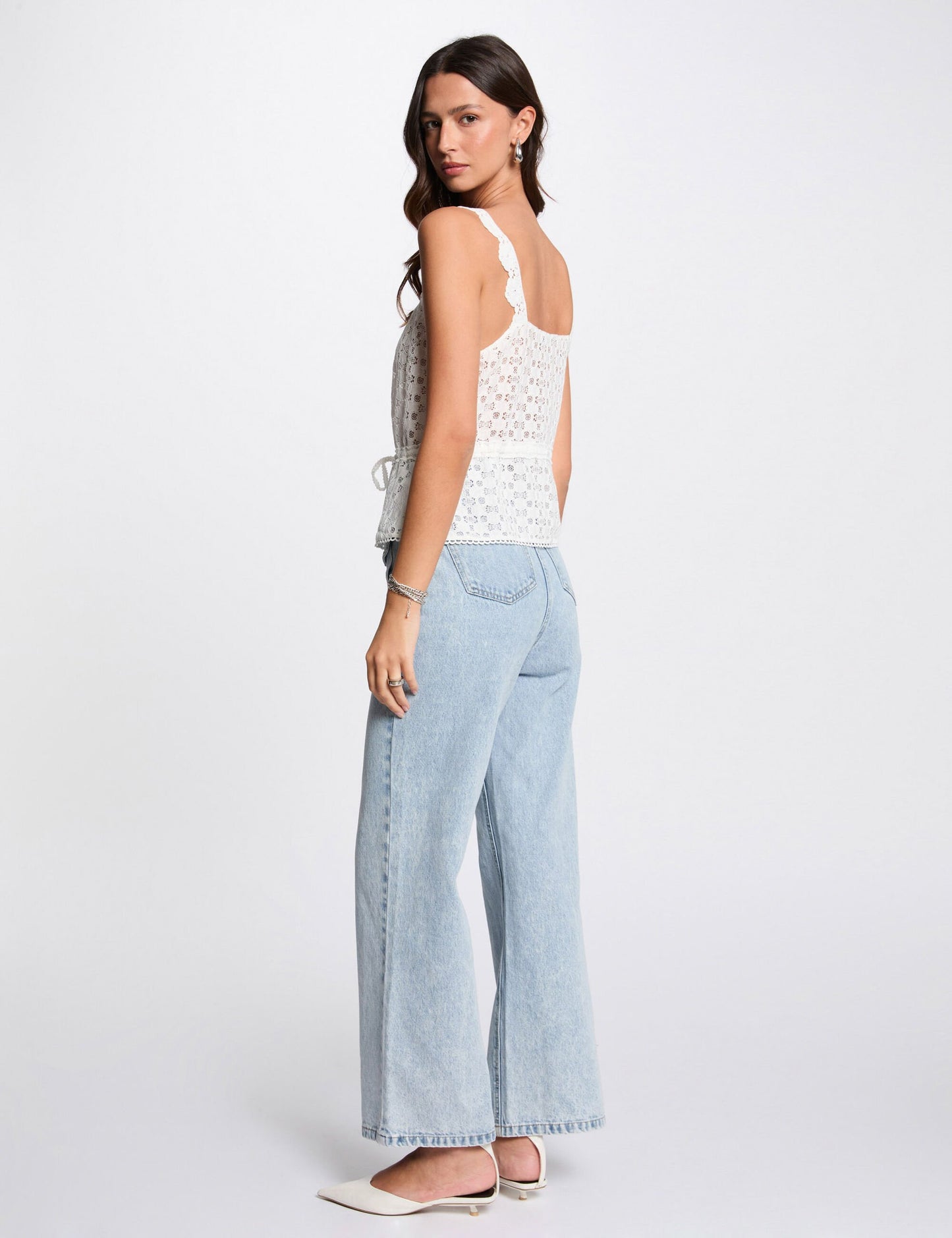 Morgan de toi top pizzo bianco