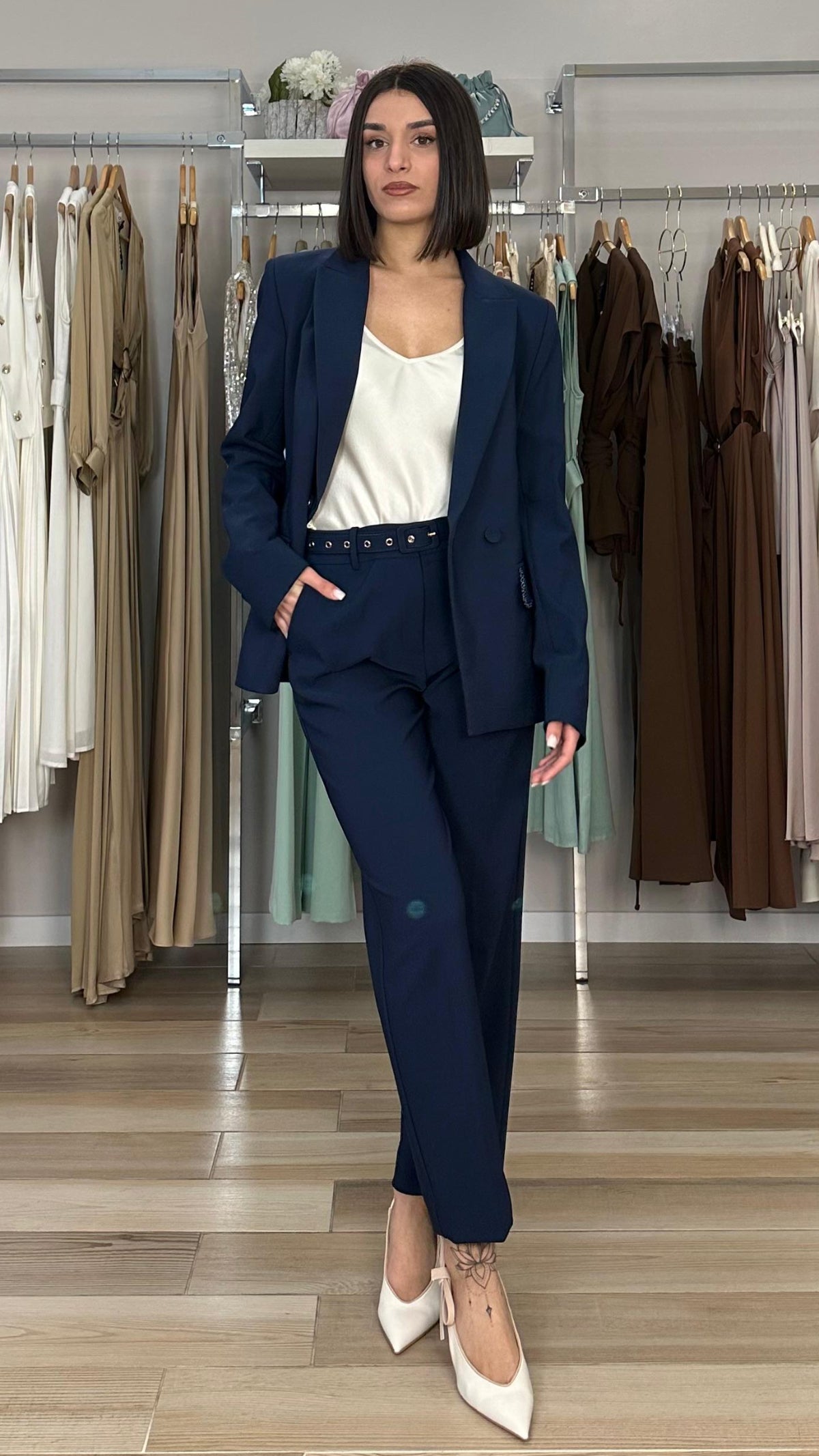Pantalone Kocca blu dritto dettaglio