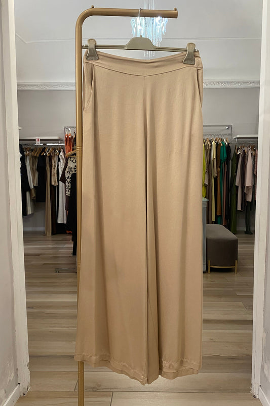Pantalone Maryley in viscosa beige
