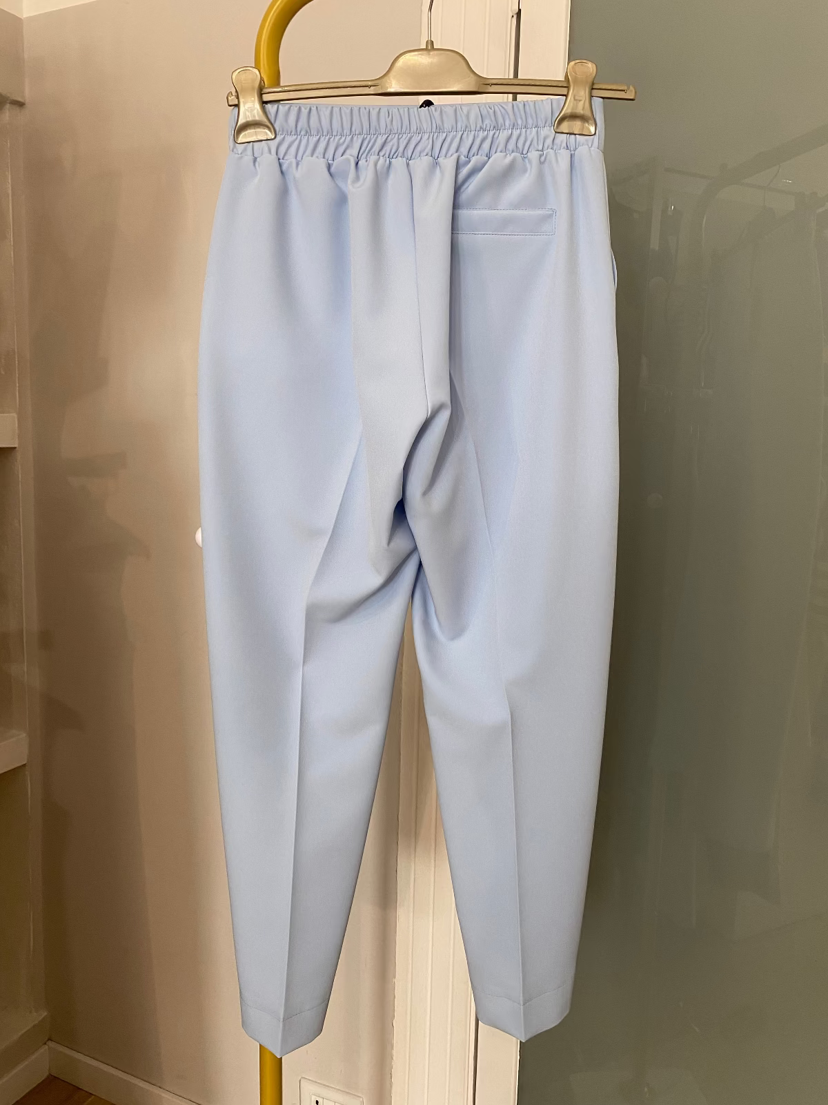 Pantalone dritto Maryley celeste retro