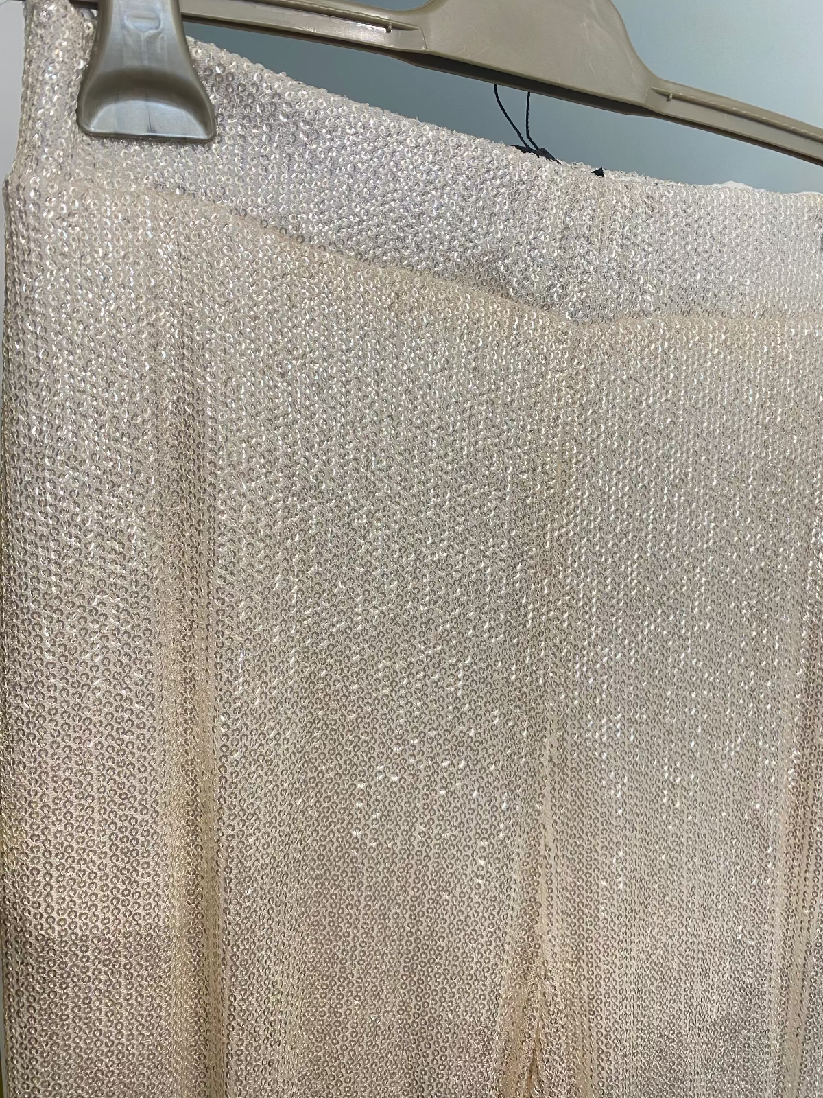 Pantalone paillettes Maryley burro dettaglio