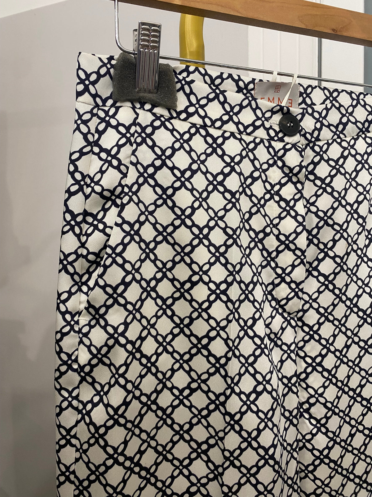 Pantalone palazzo in twill Emme Marella bianco dettaglio