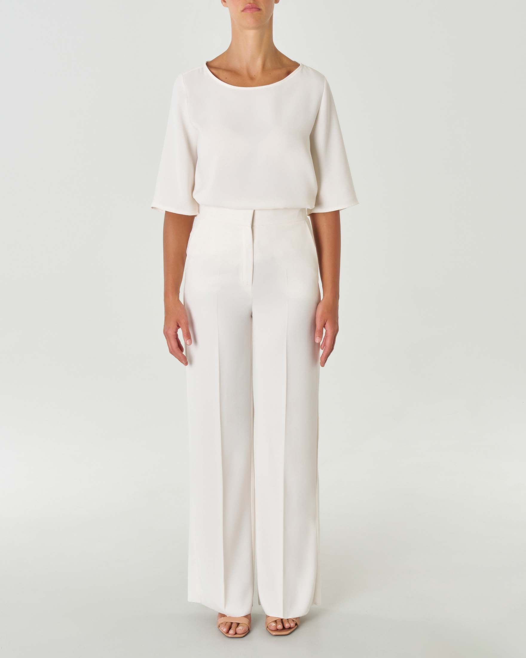 Pantalone palazzo Emme Marella panna frontale