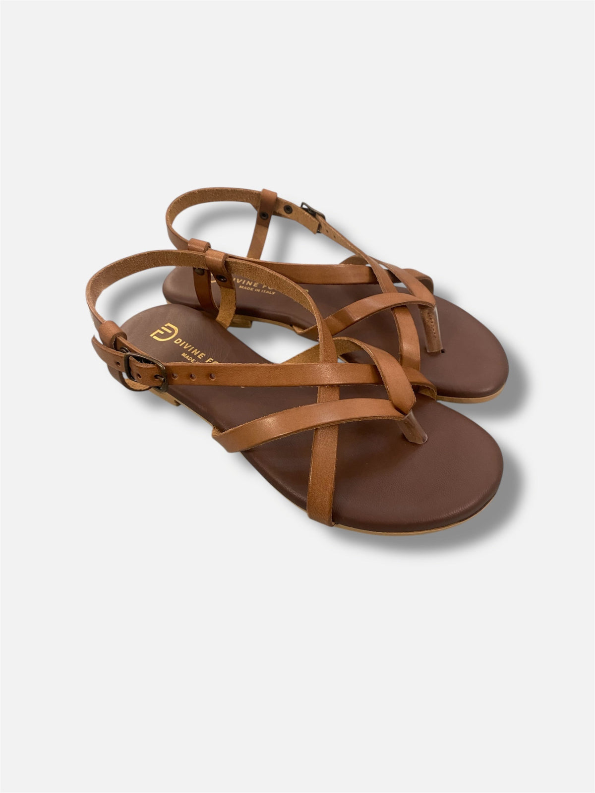 Sandalo marrone divine follie frontale