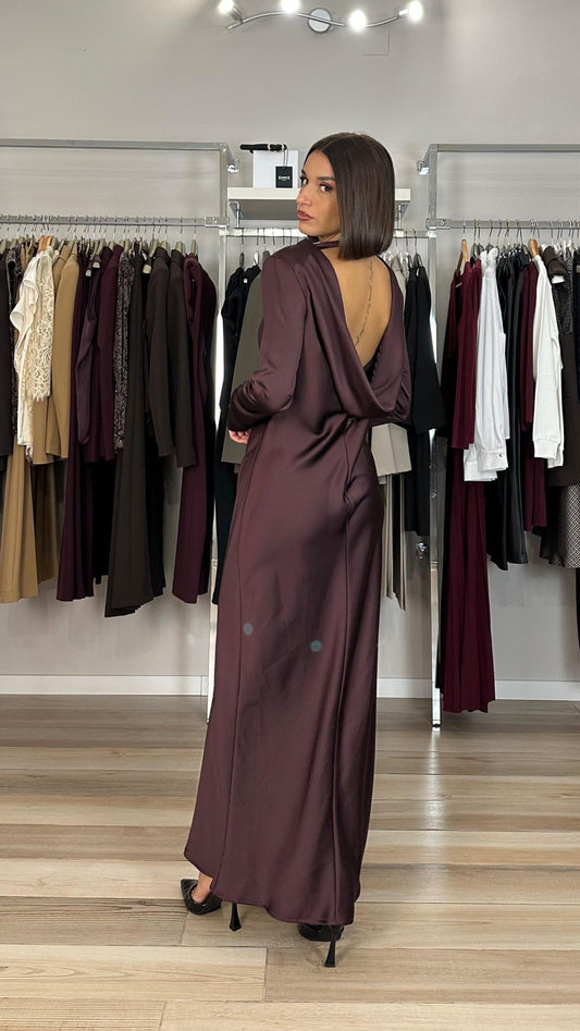 Souvenir abito lungo bordeaux retro