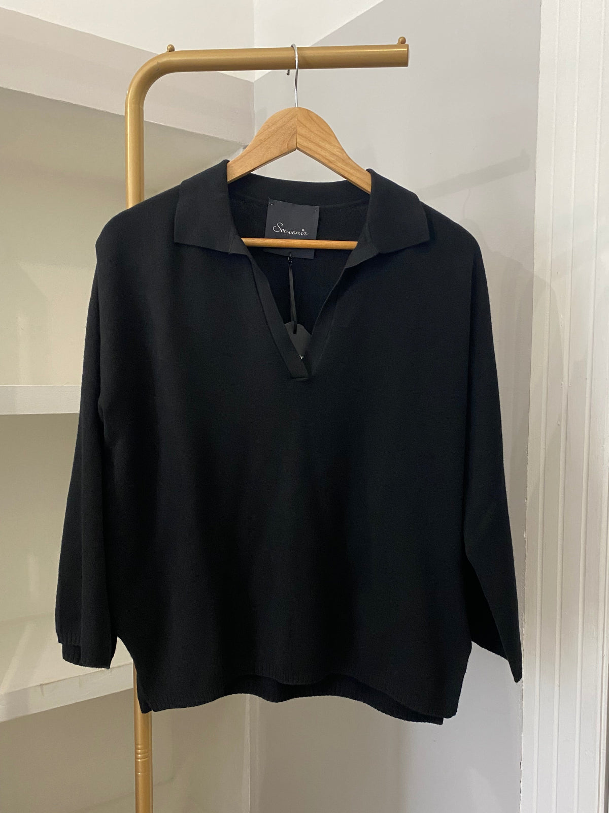 Souvenir maglioncino a V  nero