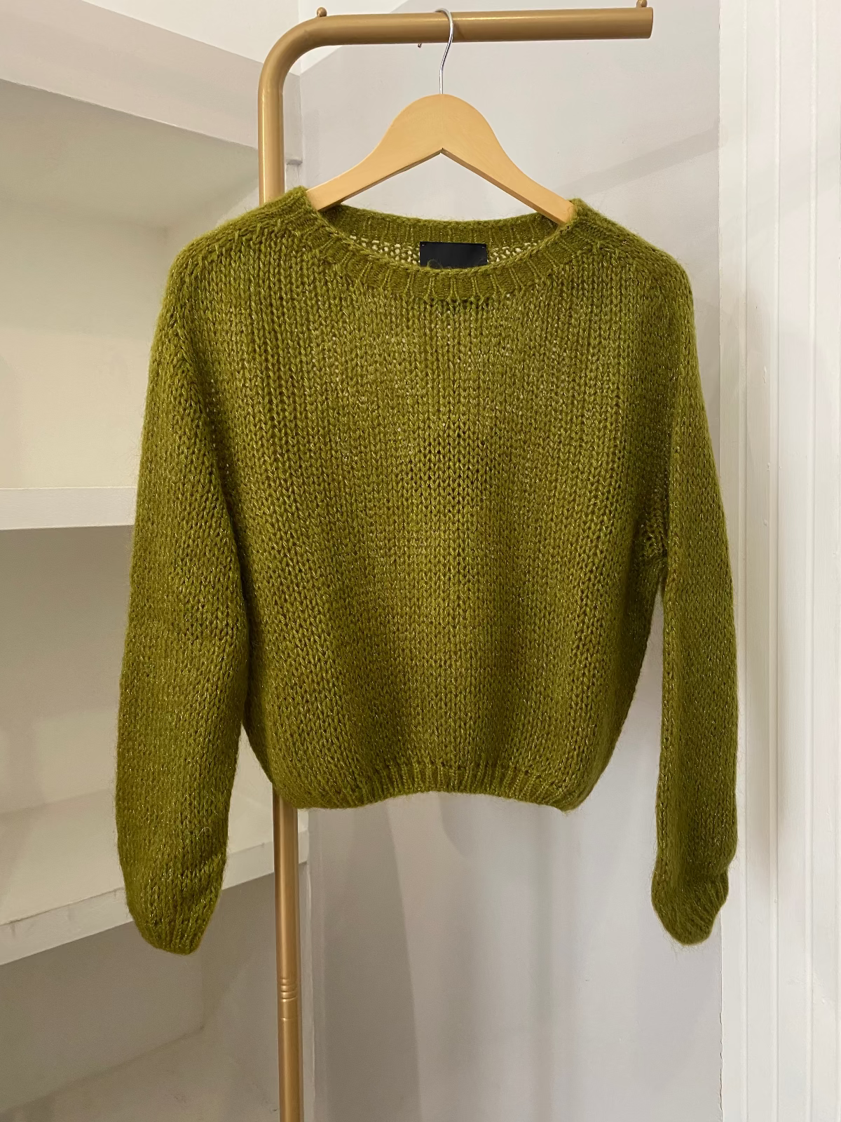 Souvenir maglione in lurex verde oliva