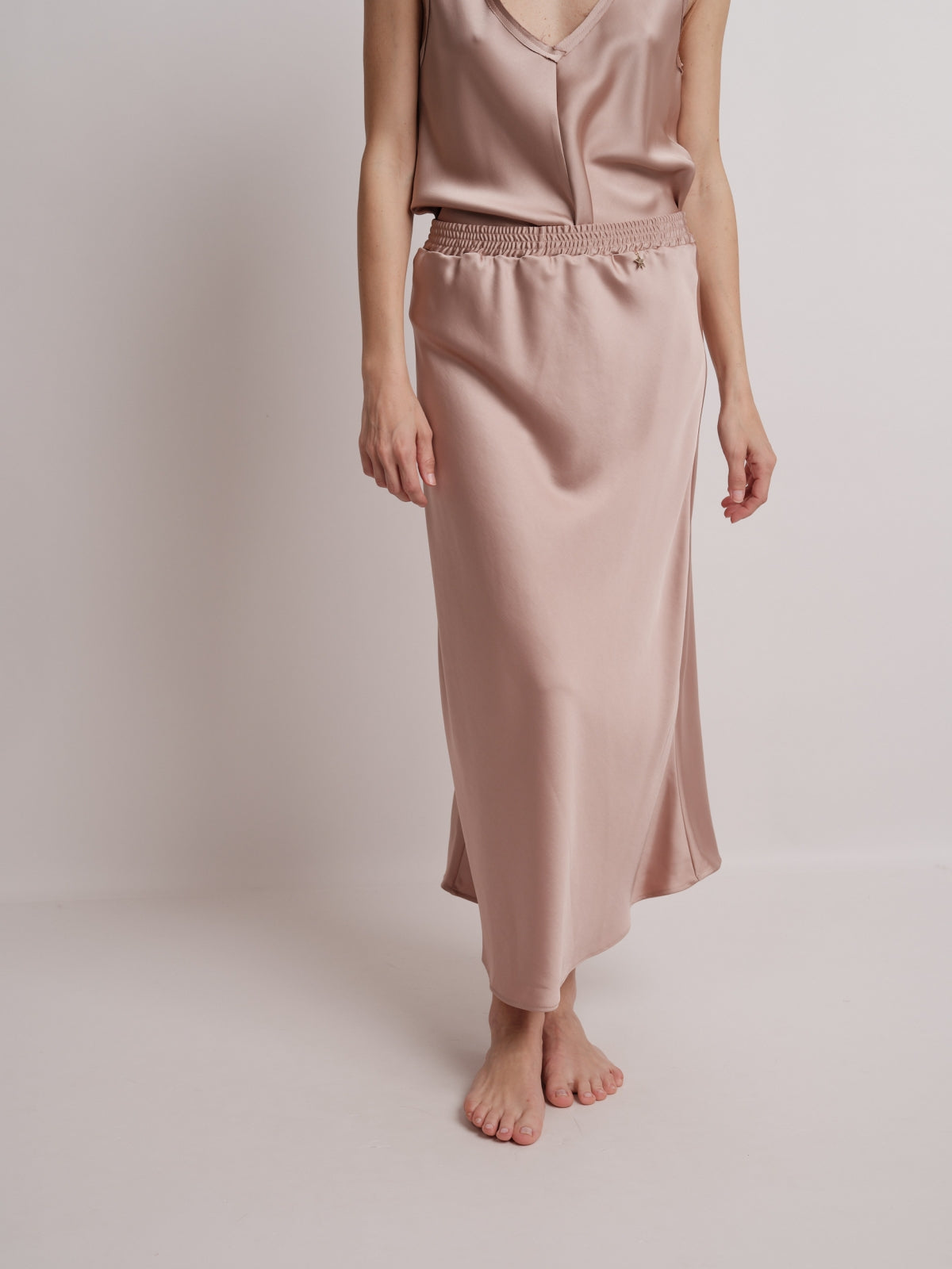 Souvenir gonna midi in satin frontale