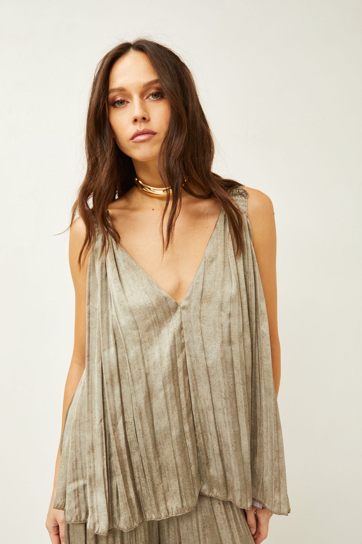 Souvenir top plissettato frontale