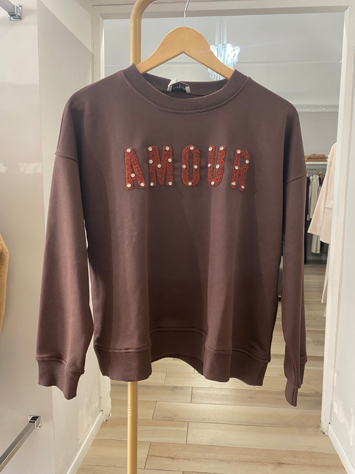 Susy mix felpa amour marrone