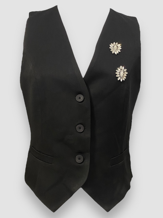 Susy mix gilet con strass nero