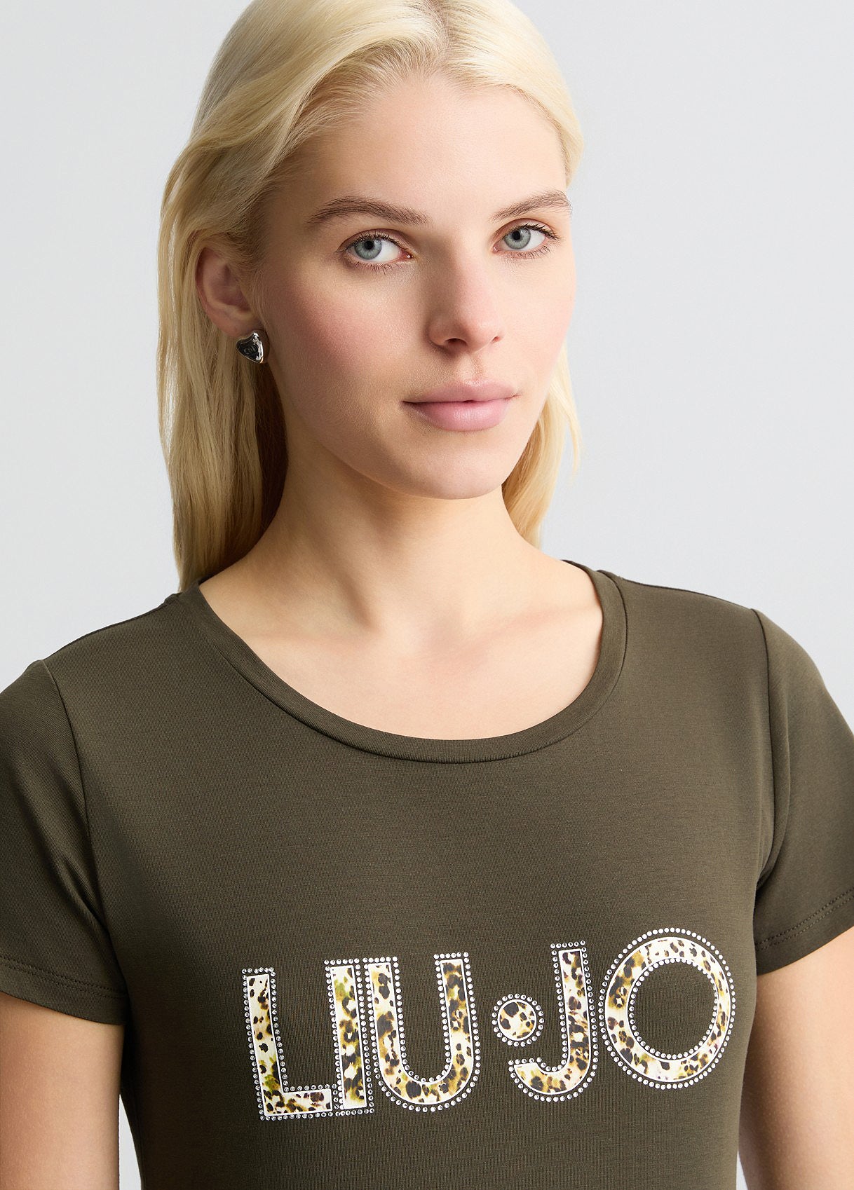 T-shirt_Liu_Jo_verde_militare_dettaglio