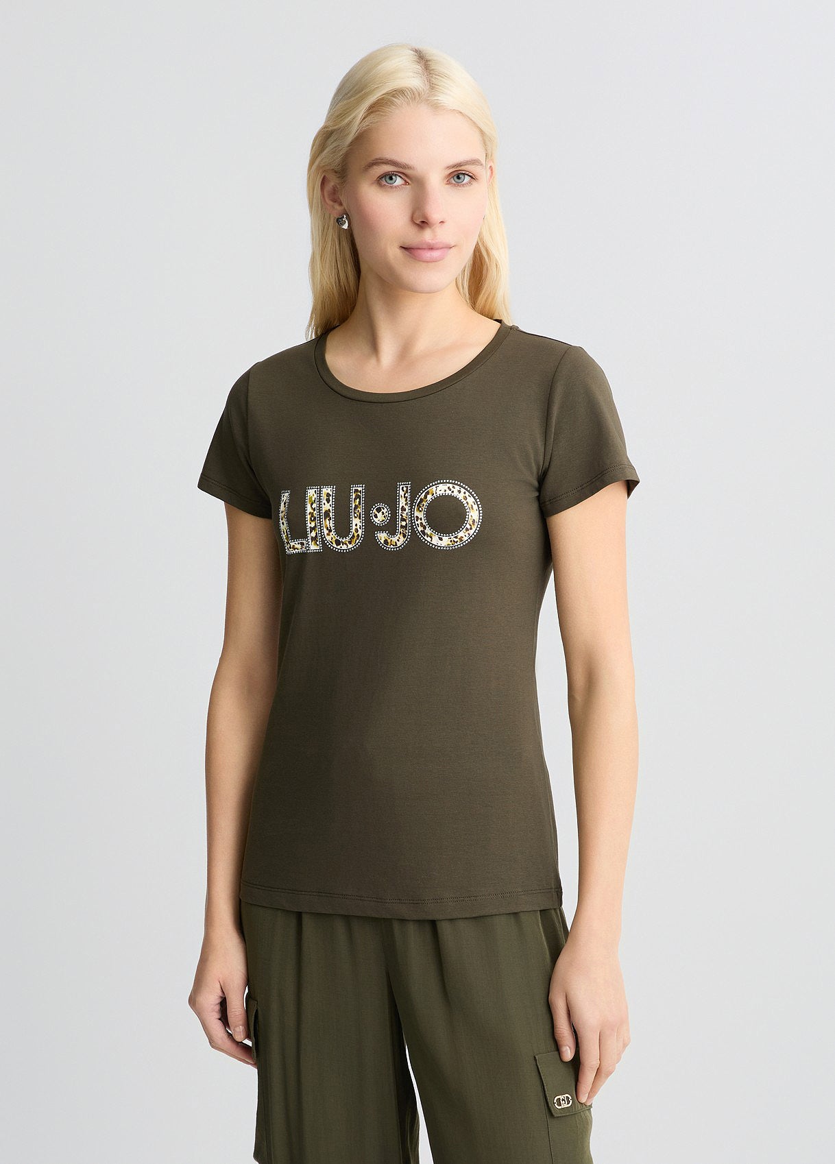 T-shirt_Liu_Jo_verde_militare_frontale