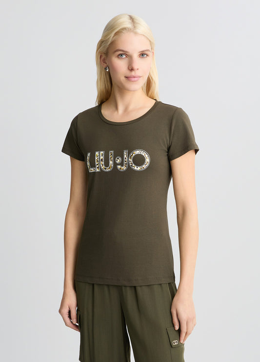 T-shirt_Liu_Jo_verde_militare_frontale