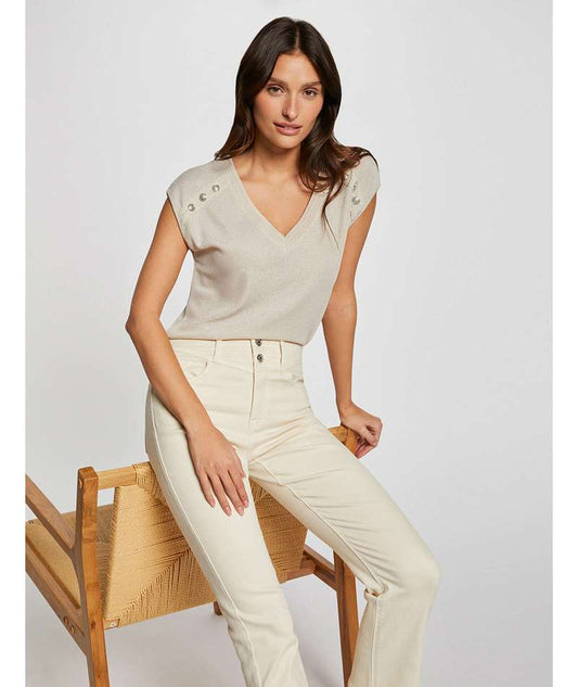 T-shirt in lurex oro Morgan frontale