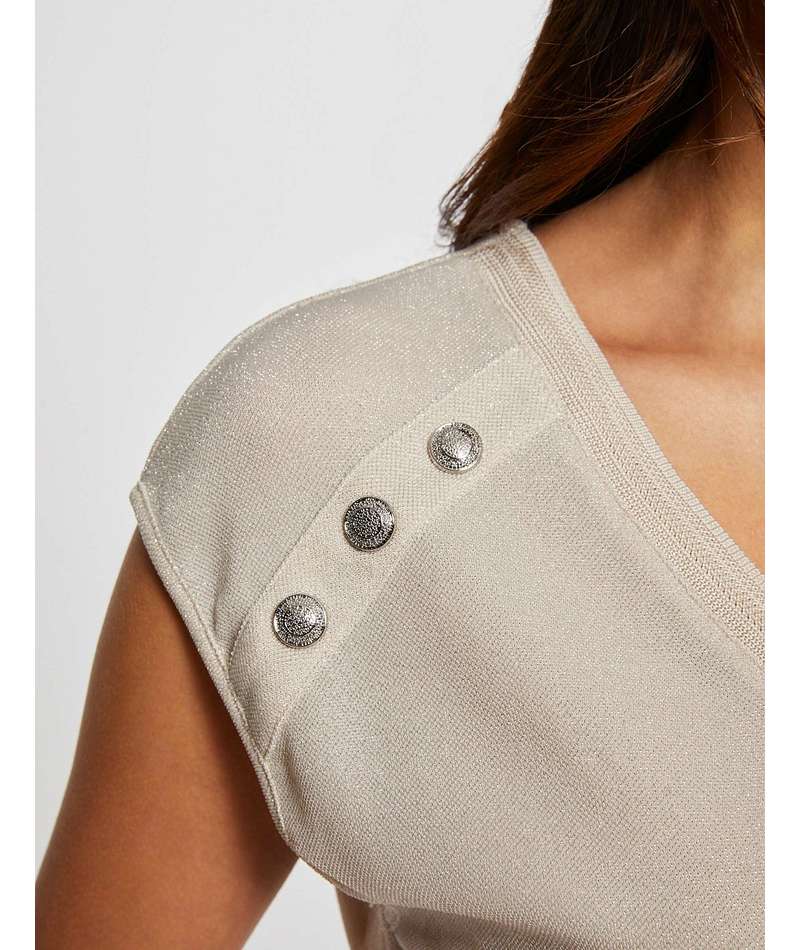 T-shirt in lurex oro Morgan laterale