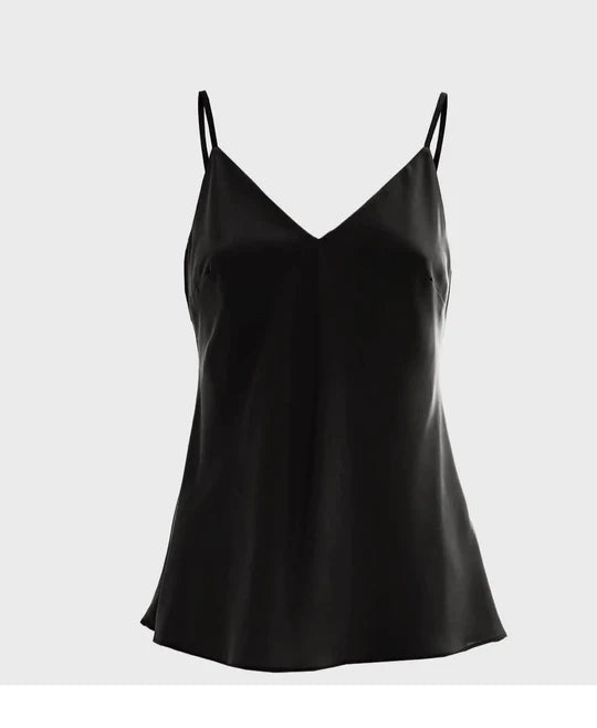 Top Kocca in satin nero dettaglio