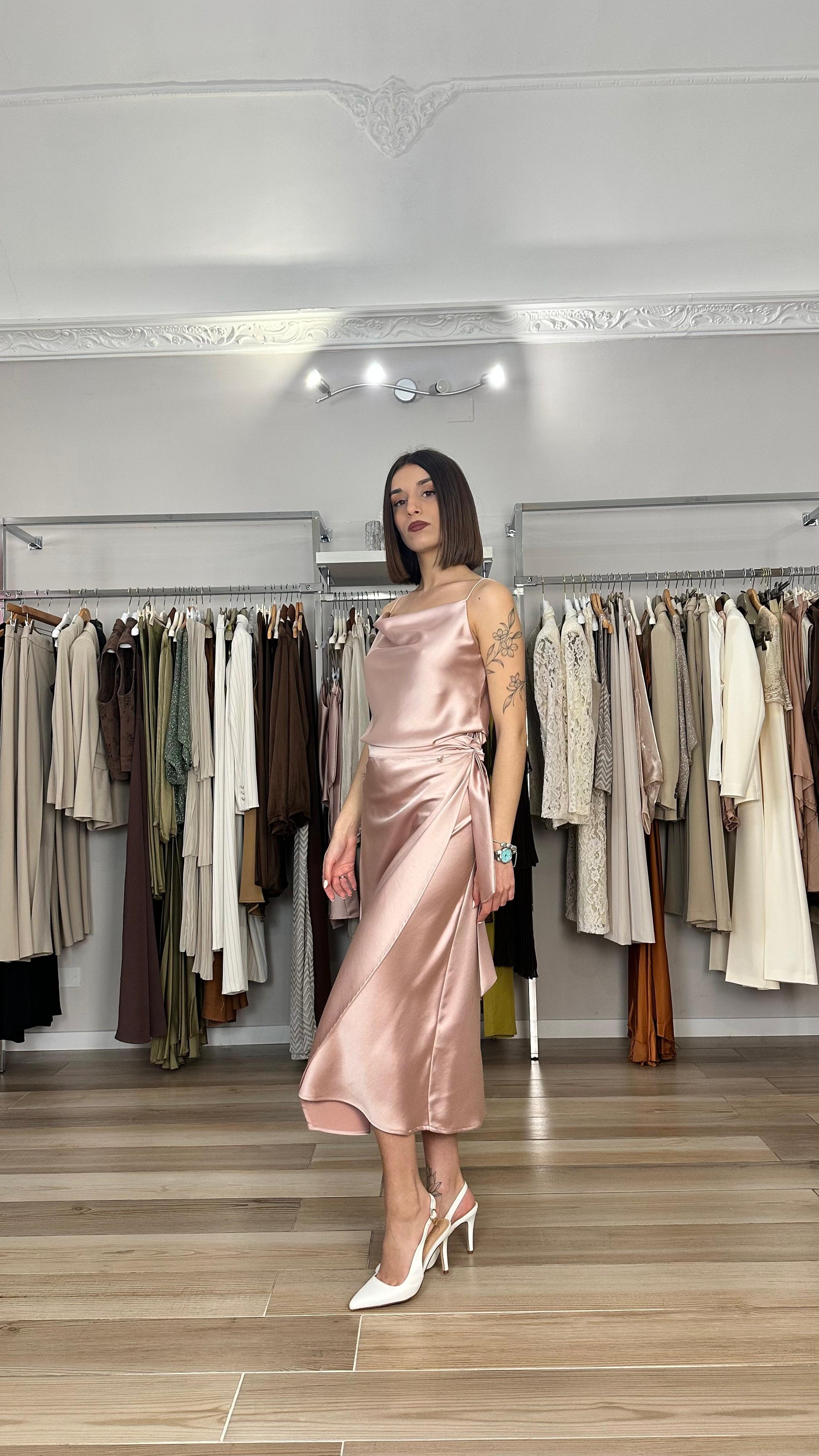 Top in satin Souvenir dettaglio