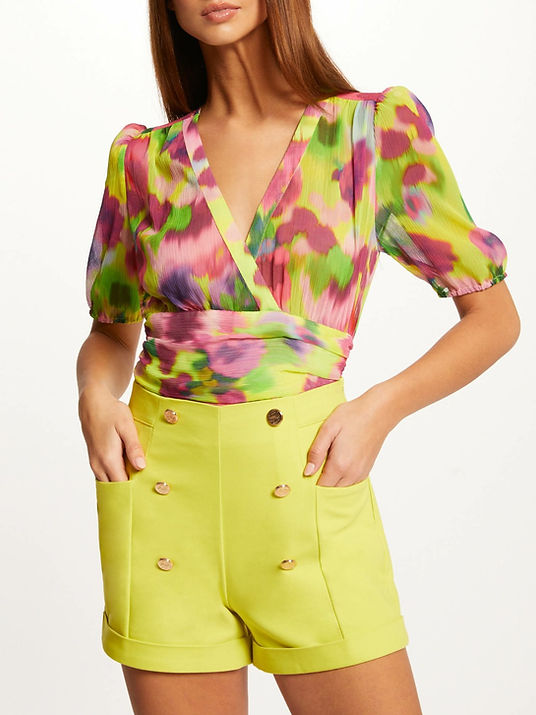 Morgan de toi short verde acido - Premium SHORT from MORGAN DE TOI - Just €29.50! Shop now at Amaltea