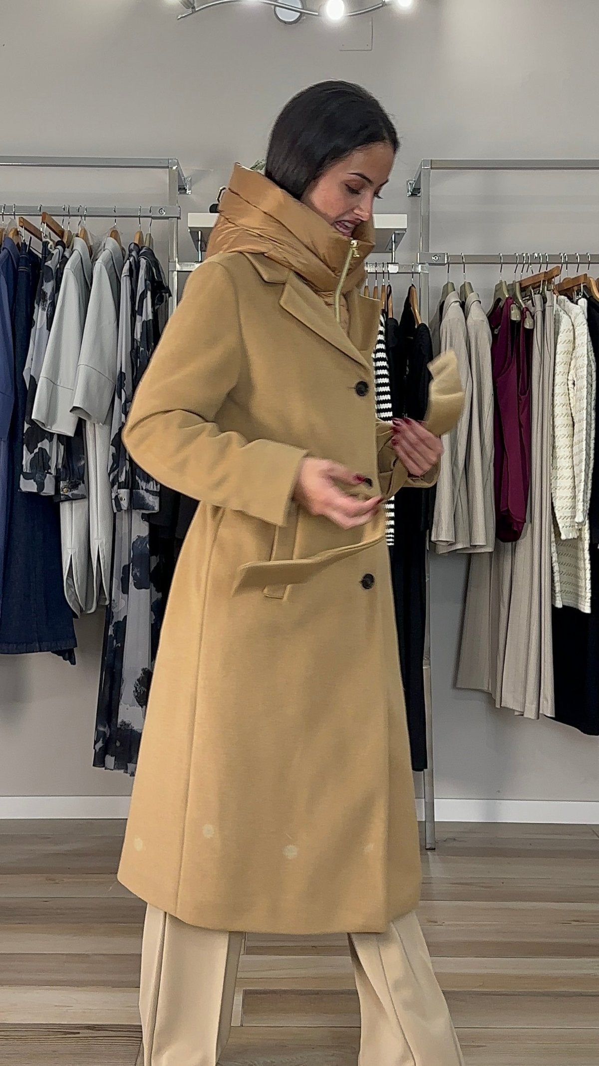 cappotto vestaglia cammello dettaglio