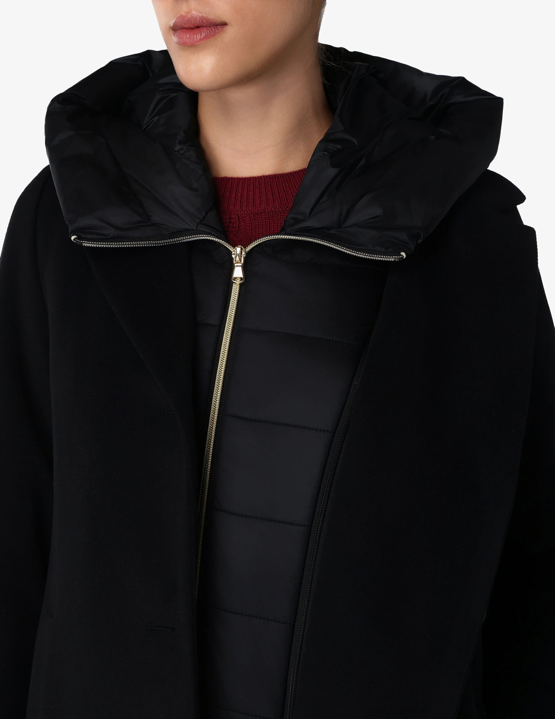 cappotto vestaglia nero dettaglio