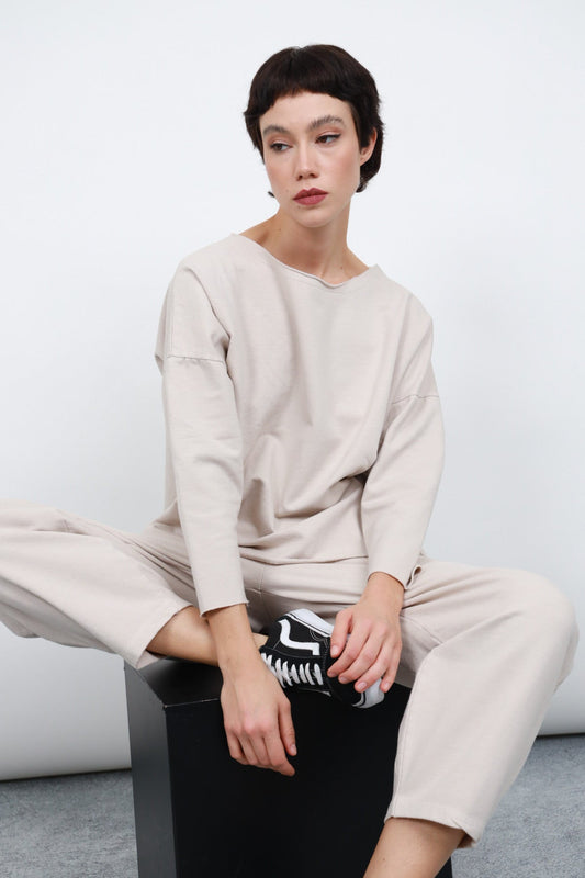 Susy mix completo tuta in felpa beige - Premium COMPLETI from SUSY MIX - Just €59.90! Shop now at Amaltea